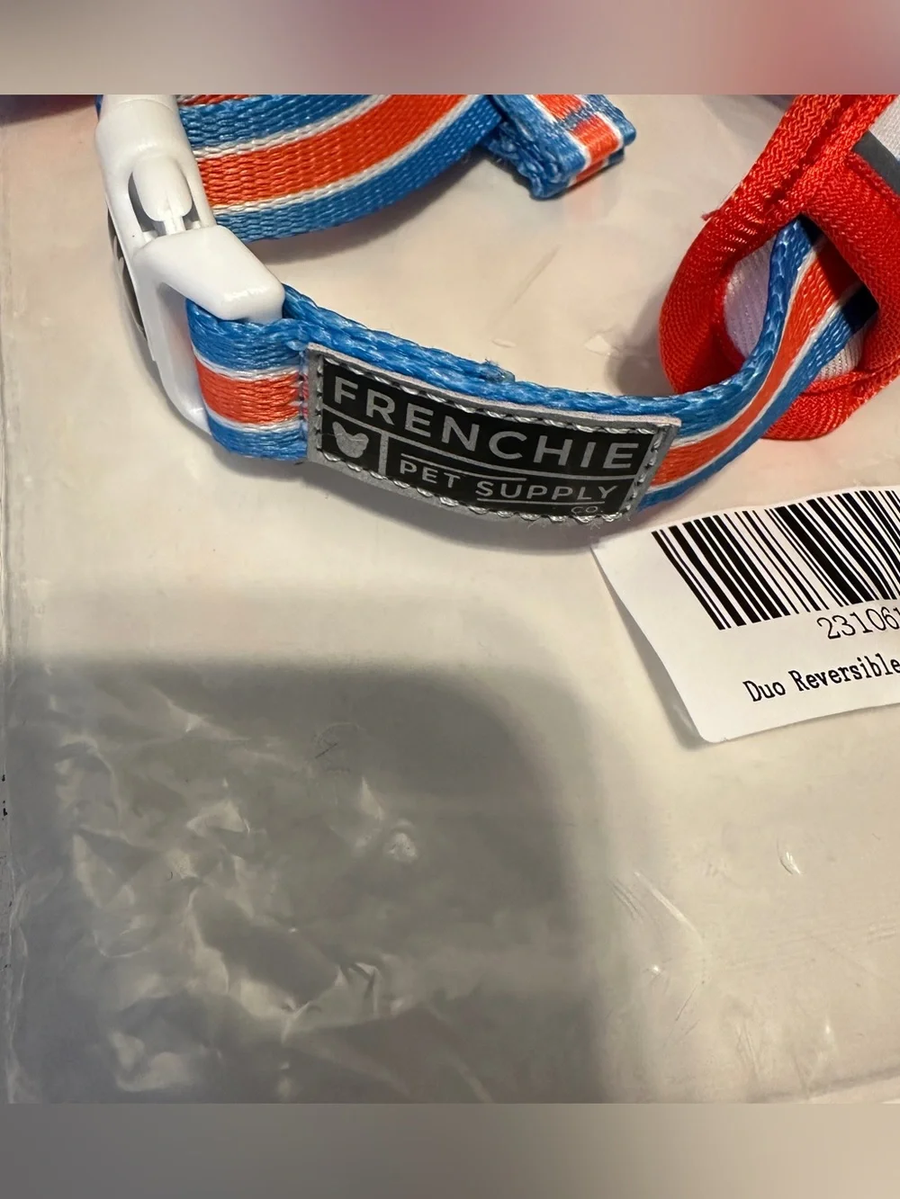 Frenchie Duo Reversible Dog Medium Harness USA america red white blue NEW